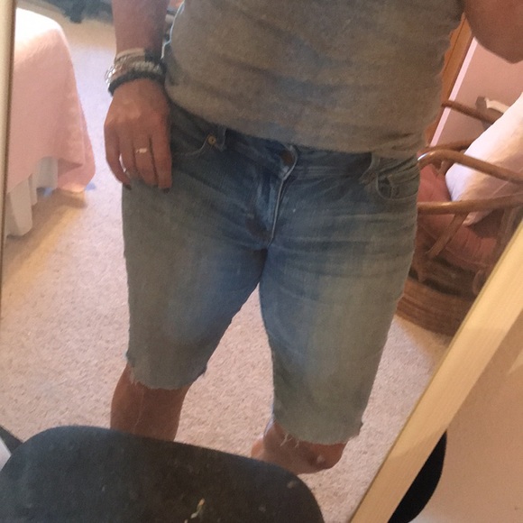 American Eagle outfitters Jean Bermuda shorts kick boot super stretch Sz 10 - Picture 4 of 12